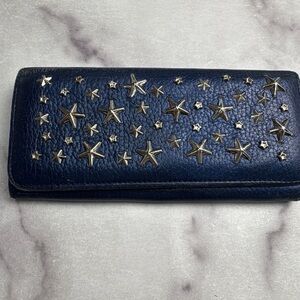 Jimmy Choo Navy Leather Star
Studded Wallet